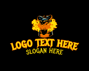 Horn - Dragon Flame Gaming logo design