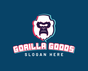 Gaming Gorilla Glitch logo design