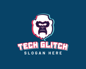 Gaming Gorilla Glitch logo design