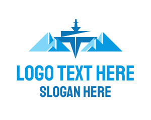 Snow - Winter Glacier Ship logo design