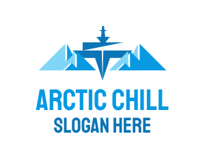 Winter Glacier Ship logo design