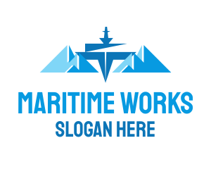 Winter Glacier Ship logo design