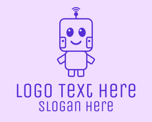 Robot - Happy Smiling Baby Robot logo design