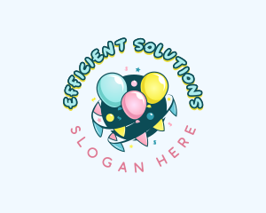 Organizer - Balloon Party Confetti logo design