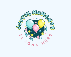 Celebrate - Balloon Party Confetti logo design