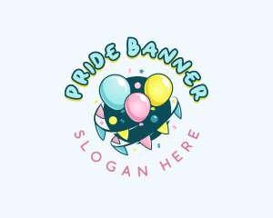 Balloon Party Confetti logo design