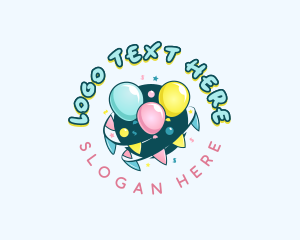 Celebrate - Balloon Party Confetti logo design