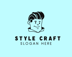 Guy Hairstyling Character logo design