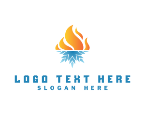 Thermal - Snowflake Flame Thermal logo design