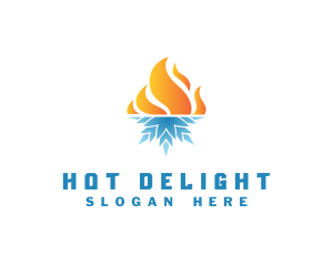 Snowflake Flame Thermal logo design