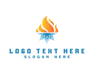 Hot - Snowflake Flame Thermal logo design