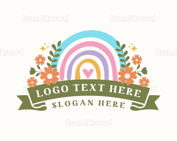 Cute Floral Rainbow Logo