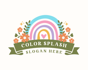 Cute Floral Rainbow logo design