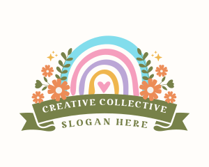 Cute Floral Rainbow logo design