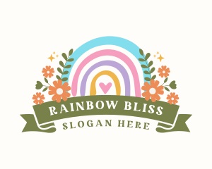 Cute Floral Rainbow logo design