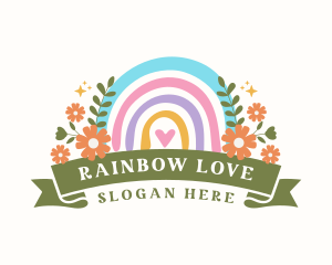 Cute Floral Rainbow logo design