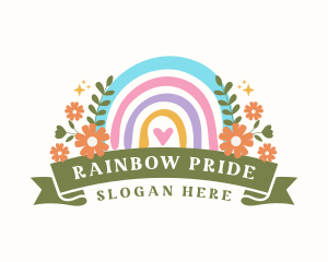 Cute Floral Rainbow logo design