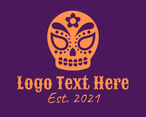 Dead - Orange Mexican Calavera Skull logo design