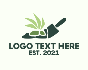 Worker - Green Garden Shovel logo design