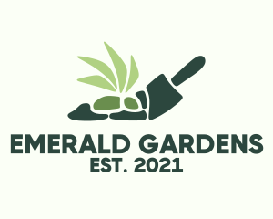 Green Garden Shovel logo design