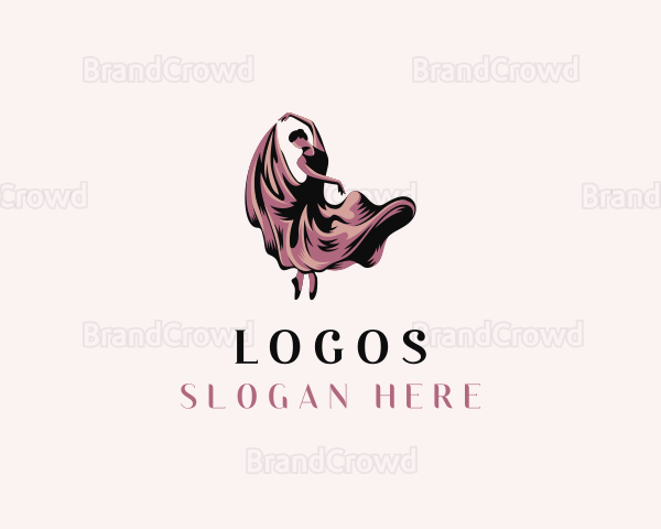 Dancing Ballerina Woman Logo