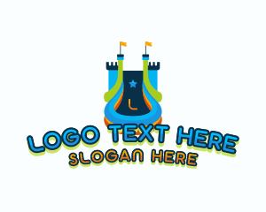 Slide - Castle Inflatable Playground logo design