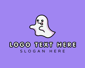 Haunted - Ghost Cute Spirit logo design