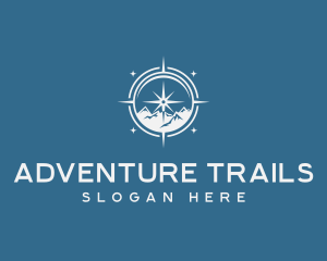 Mountain Trekking Compass logo design