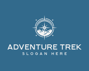 Trekking - Mountain Trekking Compass logo design