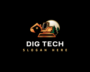 House Excavator Construction logo design