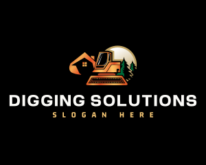 House Excavator Construction logo design