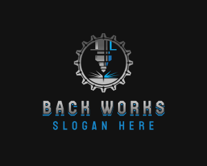 Cog Laser Steelworks logo design