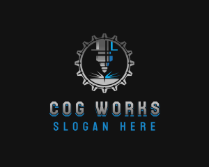 Cog Laser Steelworks logo design