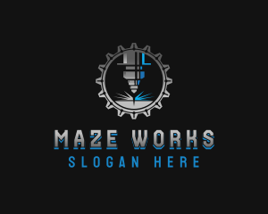 Cog Laser Steelworks logo design