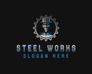 Cog Laser Steelworks logo design