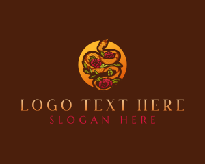 Snake - Rose Python Snake logo design