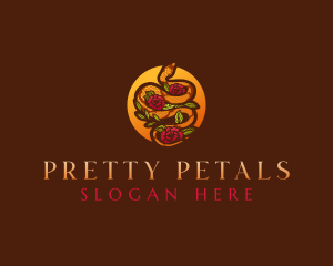 Rose Python Snake logo design