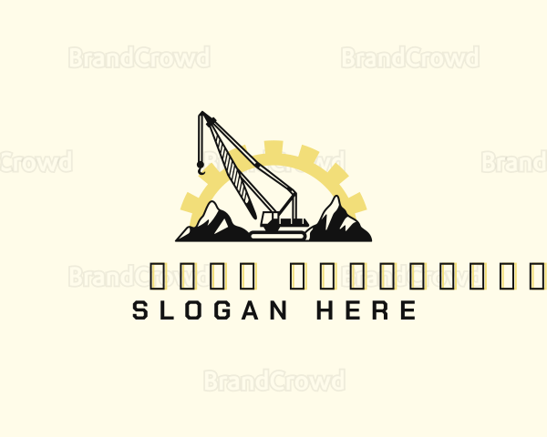 Mountain Construction Crane Logo