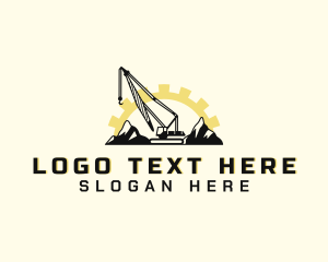 Cog - Mountain Construction Crane logo design