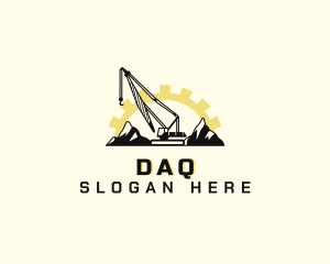 Mountain Construction Crane Logo