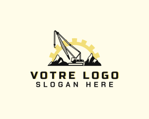 Mountain Construction Crane logo design