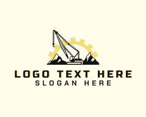 Mountain Construction Crane Logo