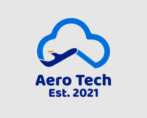 Aero - Cloud Aviation Plane logo design