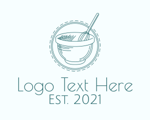 Baking - Blue Mixing Bowl logo design