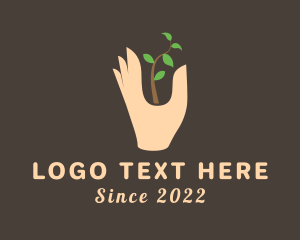 Vegan - Garden Sprout Hand logo design