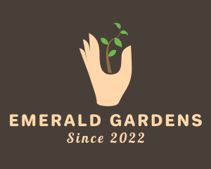 Garden Sprout Hand logo design