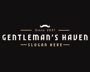 Gentleman Mustache Business logo design