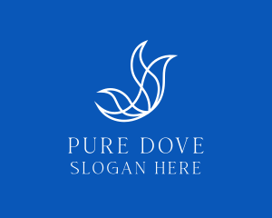 Minimalist Dove Bird  logo design