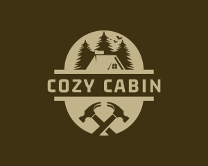 Cabin - Forest Cabin Carpentry logo design