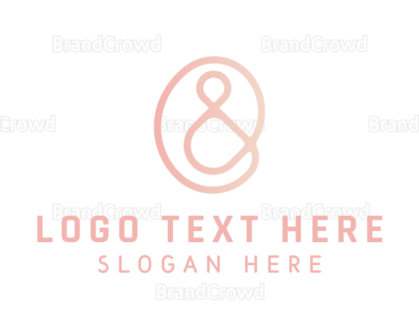 Pink Ampersand Lettering Logo